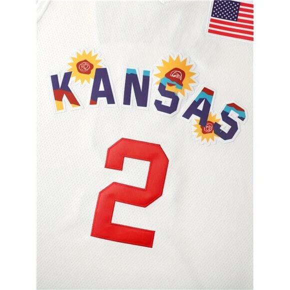 New Kansas Jayhawks Christian Braun #2 Basketball Jersey - White/Sunflower - Picture 4 of 6